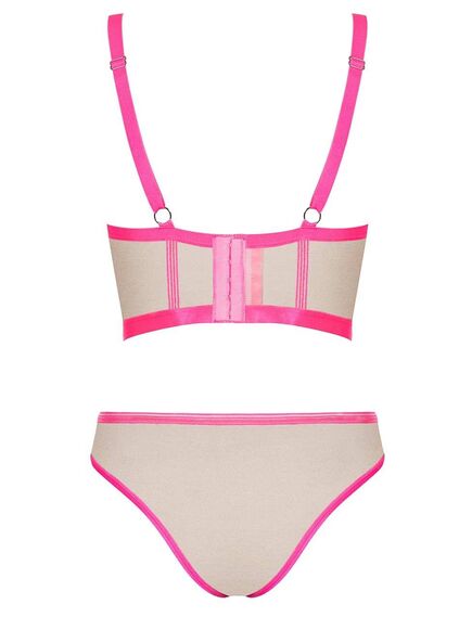 Сексуальный комплект Obsessive NUDELIA SET розовый S/M, Выберите размер : S/M , изображение 4