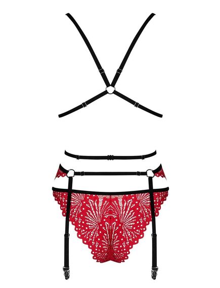 Кружевной комплект с поясом Obsessive METTIA SET (L/XL), Выберите размер : L/XL , изображение 4
