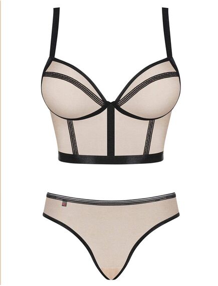 Сексуальный комплект Obsessive NUDELIA SET телесный L/XL, Выберите размер : L/XL , изображение 3