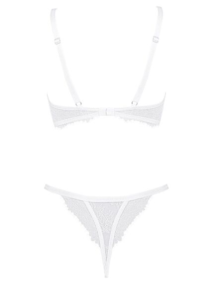 Белый кружевной комплект Obsessive BIANELLE SET (S/M) , изображение 5