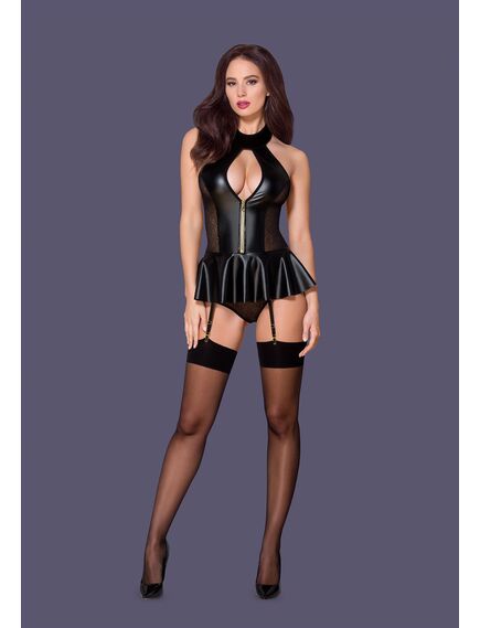 Уценка! Сексуальный корсет и трусики черного цвета S/M (Комплект без коробки), Выберите размер : S/M 