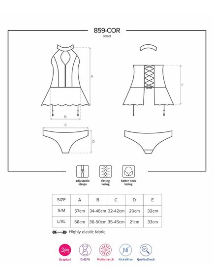 Сексуальный корсет и трусики черного цвета L/XL, Выберите размер : L/XL , изображение 5