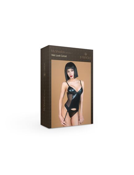 Корсаж с трусиками из материала wet look (My Shadow) S/M , изображение 3