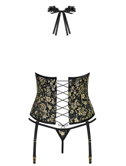 Корсет с трусиками Obsessive SHELLE CORSET (L/XL) , изображение 4
