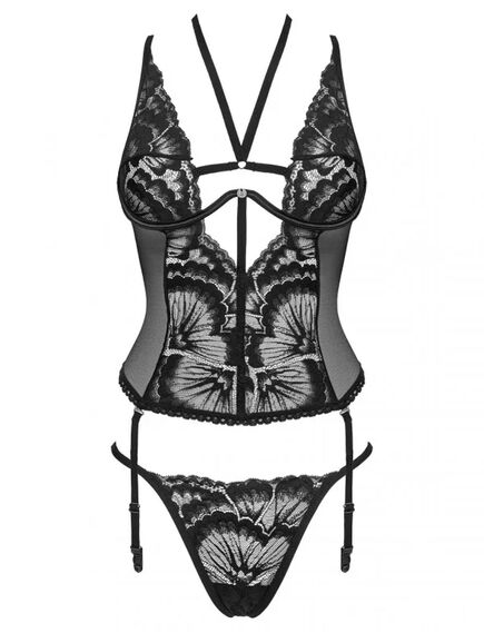 Соблазнительный корсет + стринги Obsessive ALESSYA CORSET (M/L) , изображение 6