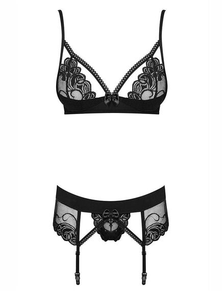 Комплект Obsessive WONDERIA SET с поясом черный (S/M), Выберите размер : S/M , изображение 3