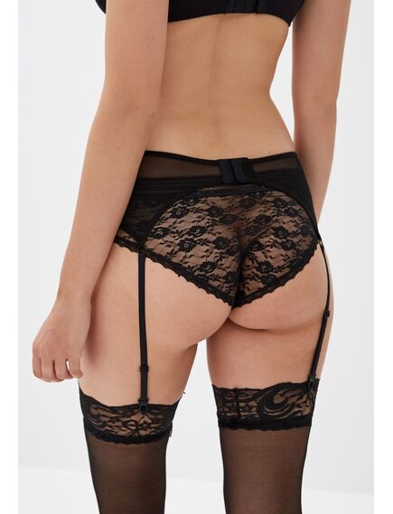 Возбуждающий пояс для чулок из черного кружева с регулятором (Hold on love) S/M , изображение 3