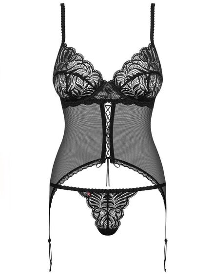 Корсет с трусиками Obsessive CONTICA CORSET (S/M) , изображение 5