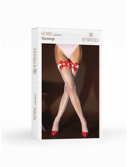 Чулки медсестры в сетку с бантиками, S/M , изображение 2