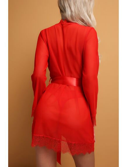 Пеньюар с кружевом красный (Muse), L/XL , изображение 4