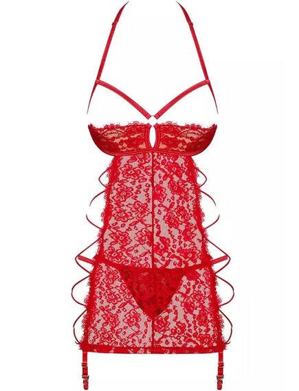 Сексуальная сорочка с трусиками Obsessive REDIOSA CHEMISE (L/XL), Выберите размер : L/XL , изображение 3