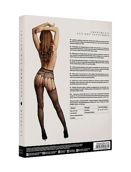 Колготки (имитация чулок) Crotchless Cut-Out Pantyhose , изображение 2