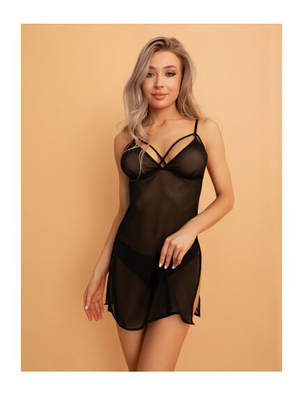 Прозрачная сорочка с разрезами на бедрах (Base) L/XL, Выберите размер : L/XL 