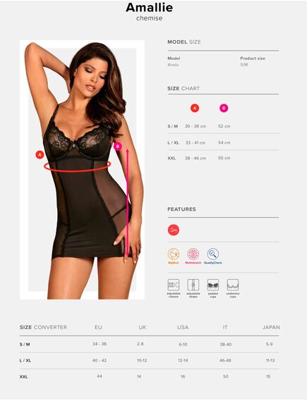 Сексуальная сорочка с трусиками AMALLIE CHEMISE , изображение 3