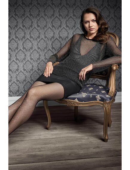 Черные эротические колготки со стразами "Gucci" 1\2, Выберите размер : 1\2 , изображение 3