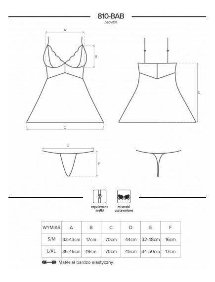 Бэби-долл Obsessive "810 BABYDOLL" S/M , изображение 5