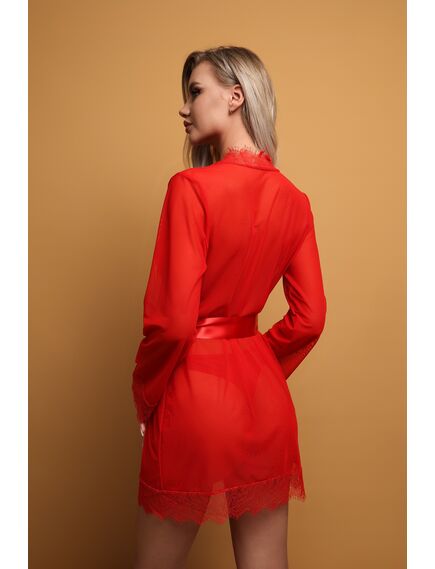 Пеньюар с кружевом красный (Muse), XXL/XXXL , изображение 3