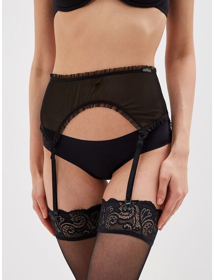 Дерзкий пояс для чулок с черной сеткой (Hold on love) S/M , изображение 5