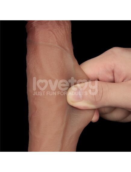 Фаллоимитатор с подвижной кожей из двухслойного силикона "9 Sliding Skin Pro", 23,7 см , изображение 5