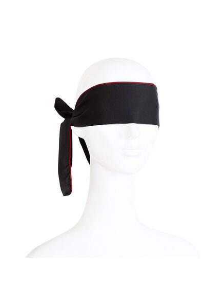 Повязка на глаза черная с красной строчкой , изображение 2
