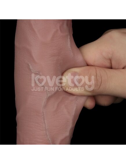 Фаллоимитатор с подвижной кожей из двухслойного силикона "10 Sliding Skin Pro II", 25 см , изображение 5