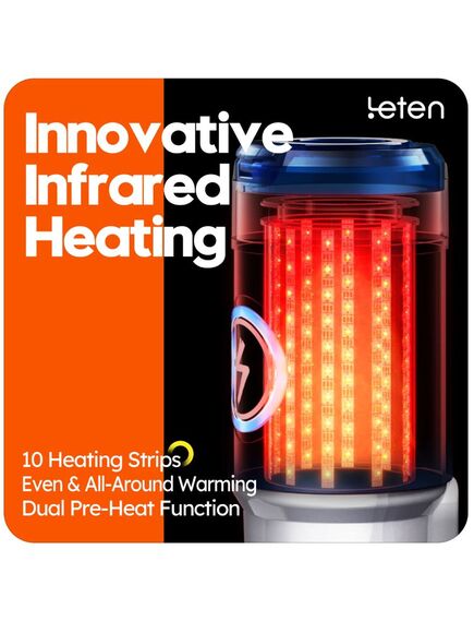 Автоматический мастурбатор с инфракрасным подогревом и фрикциями Leten ThermoPod PRO , изображение 3