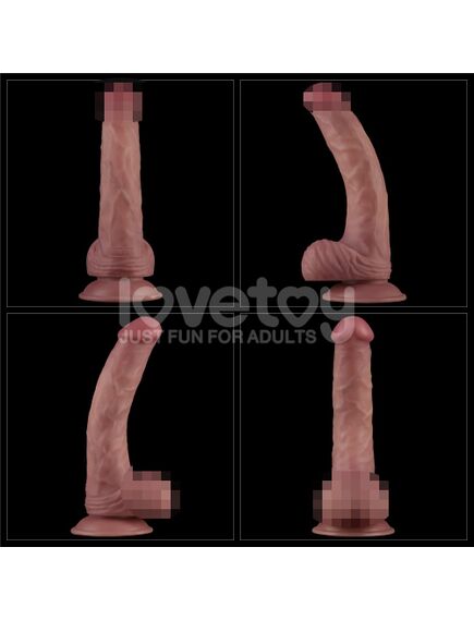 Реалистичный вибратор на присоске "Dual-density Power Cock", 23 см , изображение 5