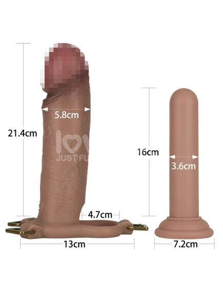 Фаллопротез 3в1,"RealFeel Set" 22,8 см, размер XS/M , изображение 2