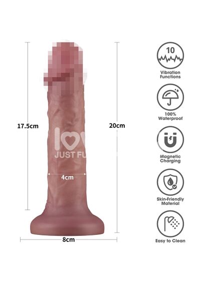 Реалистичный вибратор на присоске "Dual-density Power Cock", 20 см , изображение 2