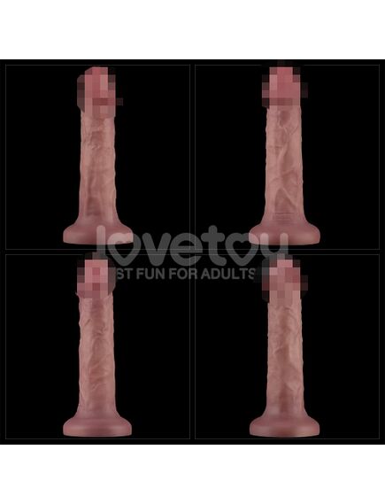 Реалистичный вибратор на присоске "Dual-density Power Cock", 20 см , изображение 5