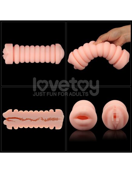 Мастурбатор в тубе, вагина-ротик 22,3 см "Virgin-skin Blowout" , изображение 4