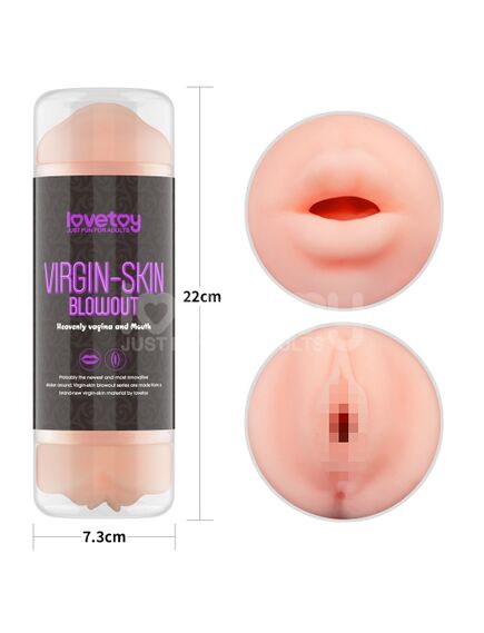 Мастурбатор в тубе, вагина-ротик 22,3 см "Virgin-skin Blowout" , изображение 5
