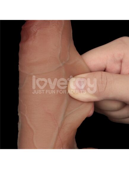 Фаллоимитатор с подвижной кожей из двухслойного силикона "8,5 Sliding Skin Pro", 21,2 см , изображение 5