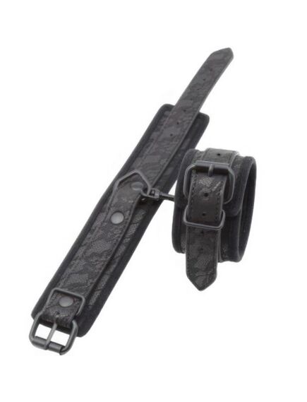 Черные БДСМ оковы с кружевным принтом , изображение 4