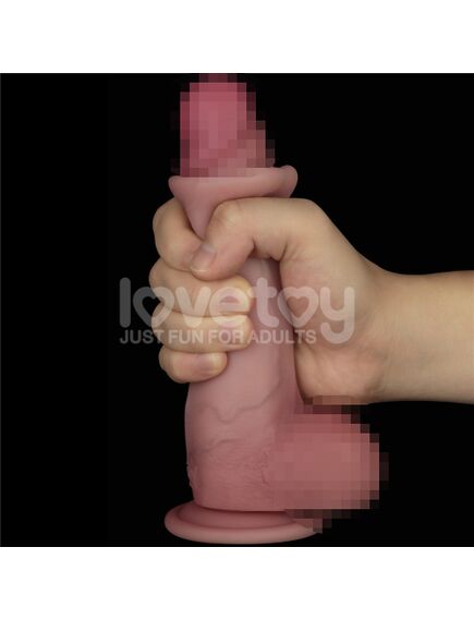 Вибратор с подвижной кожей из двухслойного силикона с пультом Д/У "8 Skin Pro II", 20 см , изображение 4