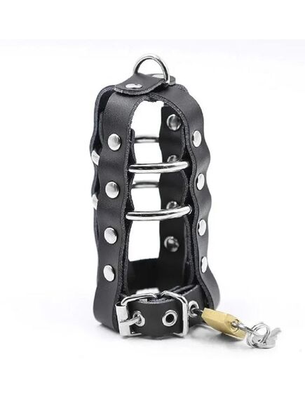 Мужской пояс верности с замком из искуственной кожи , изображение 3