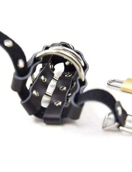 Мужской пояс верности с замком из искуственной кожи , изображение 4