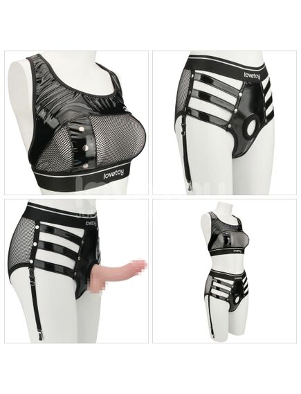 Комплект бюстгалтер и пояс для страпона Iconic Harness от Rebellion Reign (M/L) , изображение 4