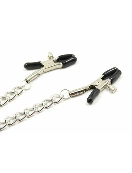 Серебристые зажимы для сосков и половых губ на тонкой цепочке , изображение 2