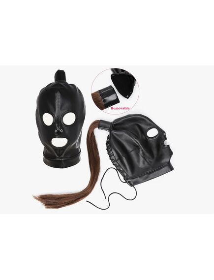 БДСМ шлем с отверстием для дыхания с хвостом , изображение 2