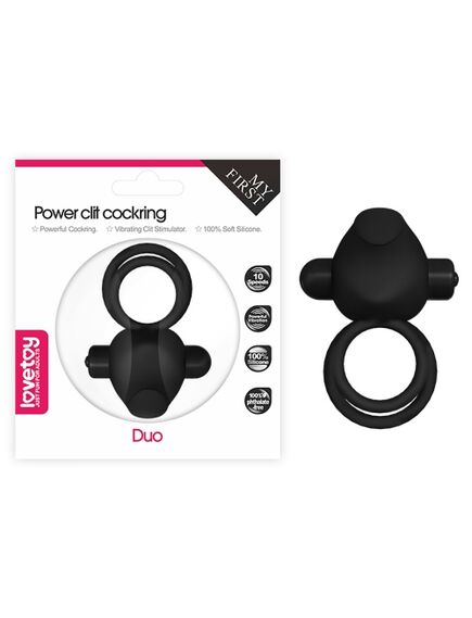 Эрекционное кольцо с вибрацией Power Clit "Duo", 10 режимов , изображение 2