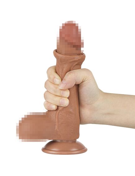 Фаллоимитатор "7,5 Dong Brown" с подвижной кожей, 19,5 см , изображение 2