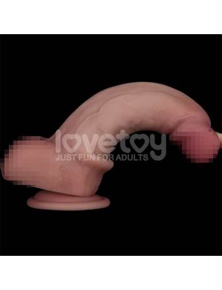 Фаллоимитатор с подвижной кожей из двухслойного силикона "8 Sliding Skin Pro II", 20 см , изображение 4