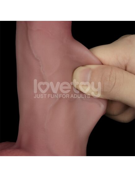 Фаллоимитатор с подвижной кожей из двухслойного силикона "8 Sliding Skin Pro II", 20 см , изображение 5