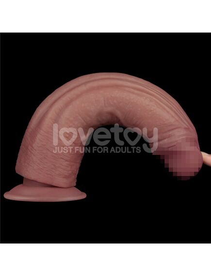 Реалистичный вибратор на присоске "Dual-density Power Cock", 26,8 см , изображение 4