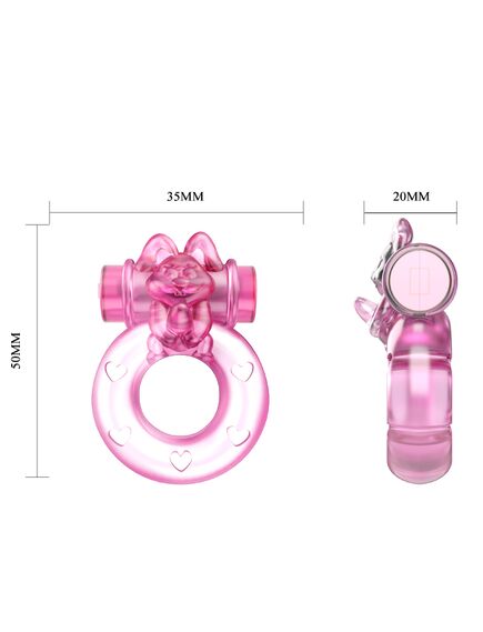 Розовое эрекционное кольцо с вибрацией Ring , изображение 6