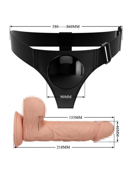 Страпон с фиксацией на присоске 21,8 см "Jerry" , изображение 6