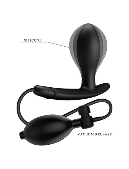 Анальная пробка с подкачкой "Drake", черная , изображение 3