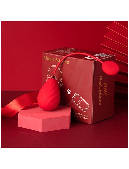 Виброяйцо "Magic Sundae" с управлением через телефон, красный , изображение 6