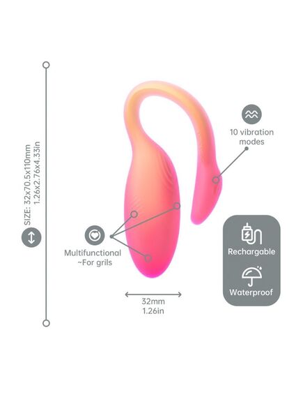 Виброяйцо "Flamingo Max" +APP с управлением через телефон , изображение 4